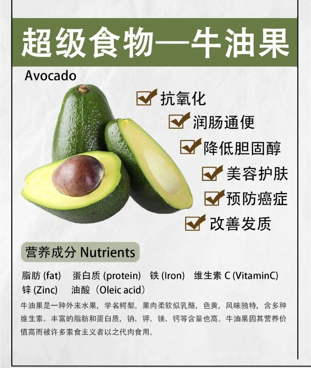 牛油果的营养价值