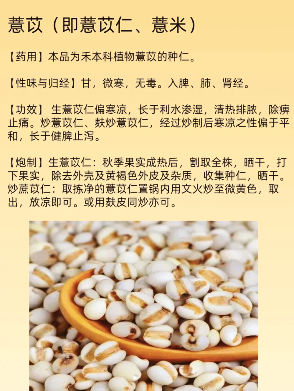 薏仁的健康功效